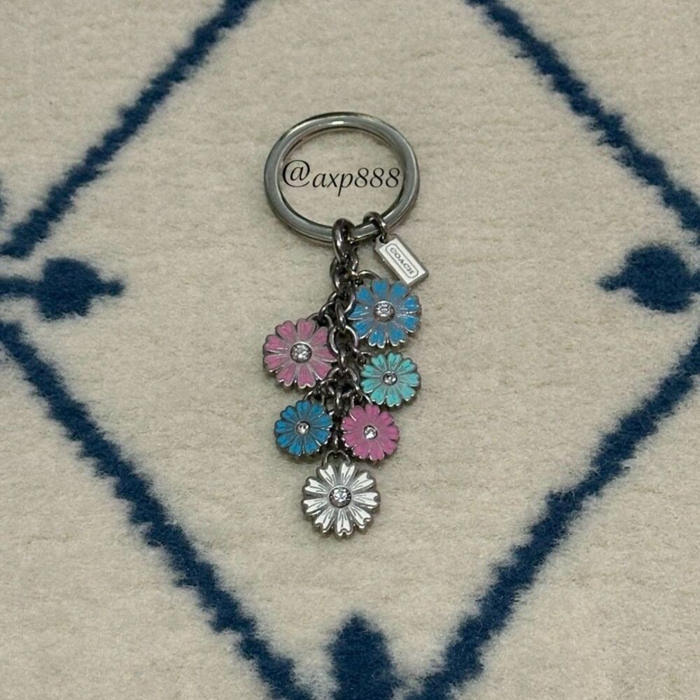 Coach Vintage Y2K Flower Pastel Keychain Bag Purse Charm Collectible 2000s
